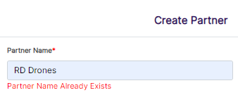 Tooltip prompted when partner name is not unique