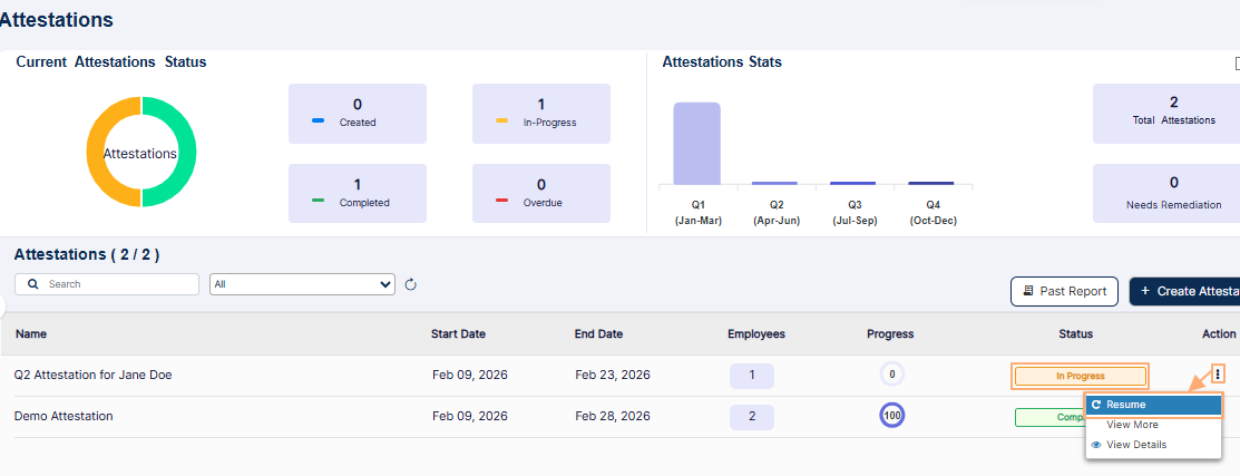 Expanded row context menu Resume option