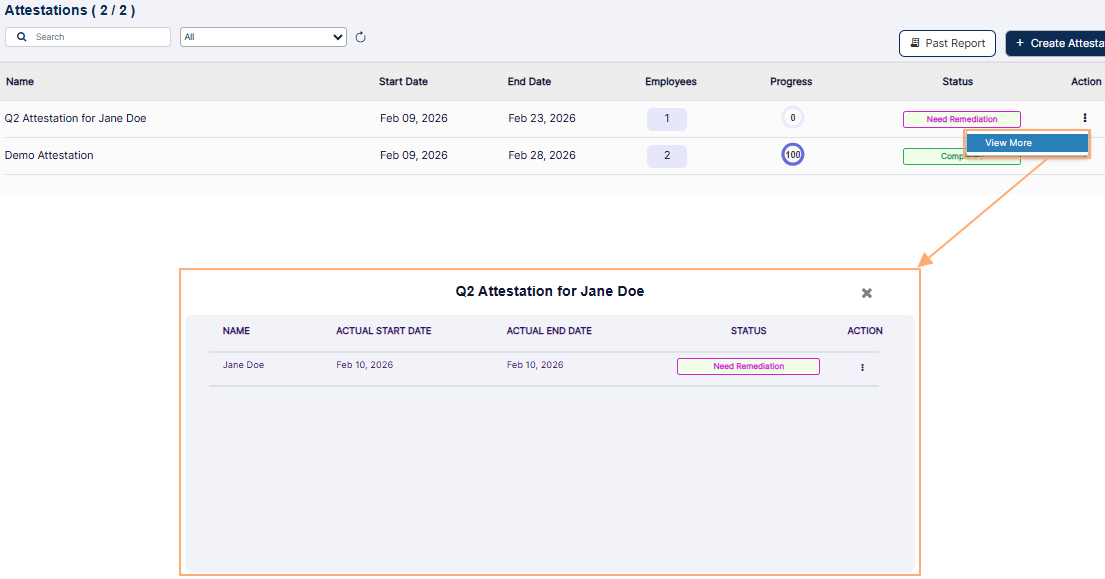 Updated Status label and row context menu option