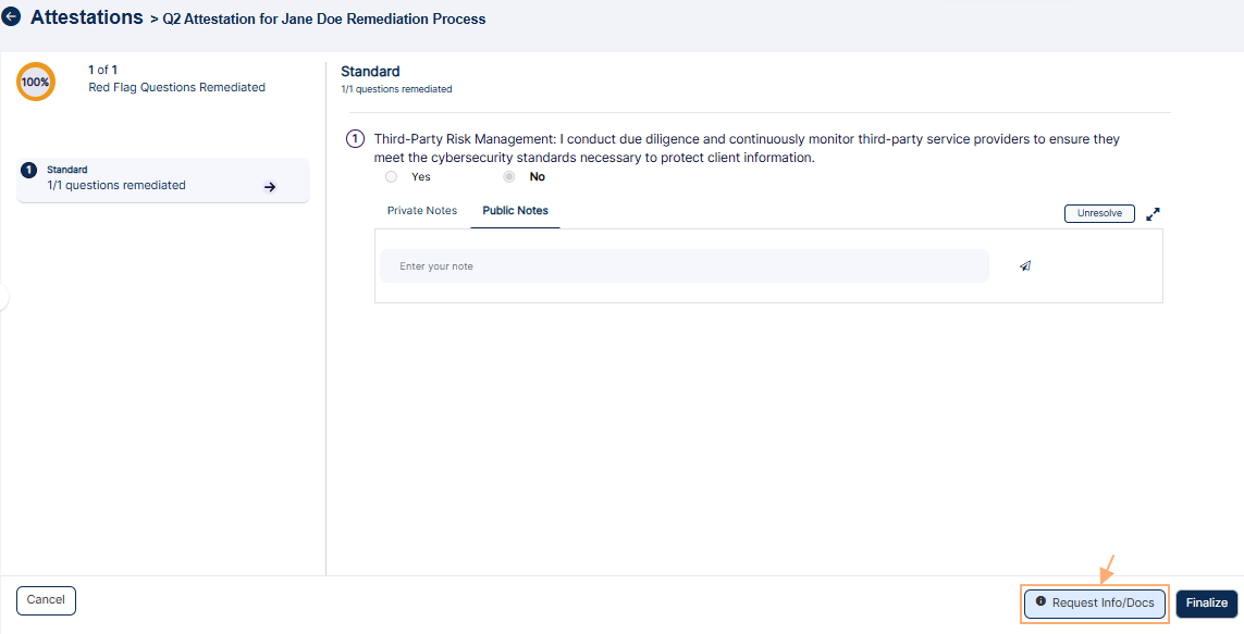Request Info/Docs button