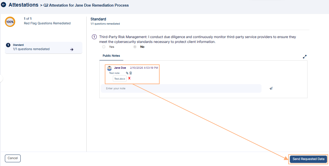 Sending Public Note, attachment as requested data for attestation remediation