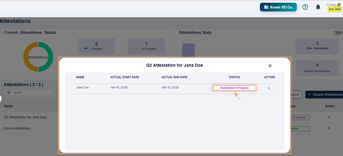 Remediation in Progress option