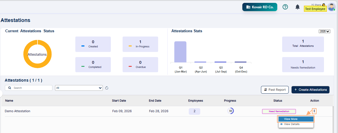 View More menu option