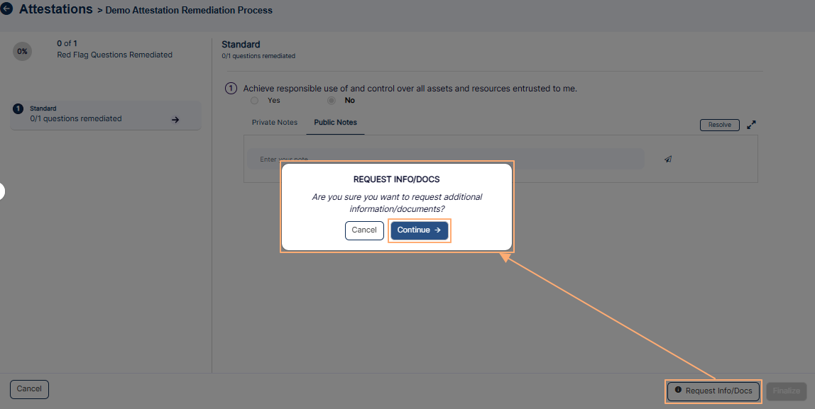 Request confirmation prompt