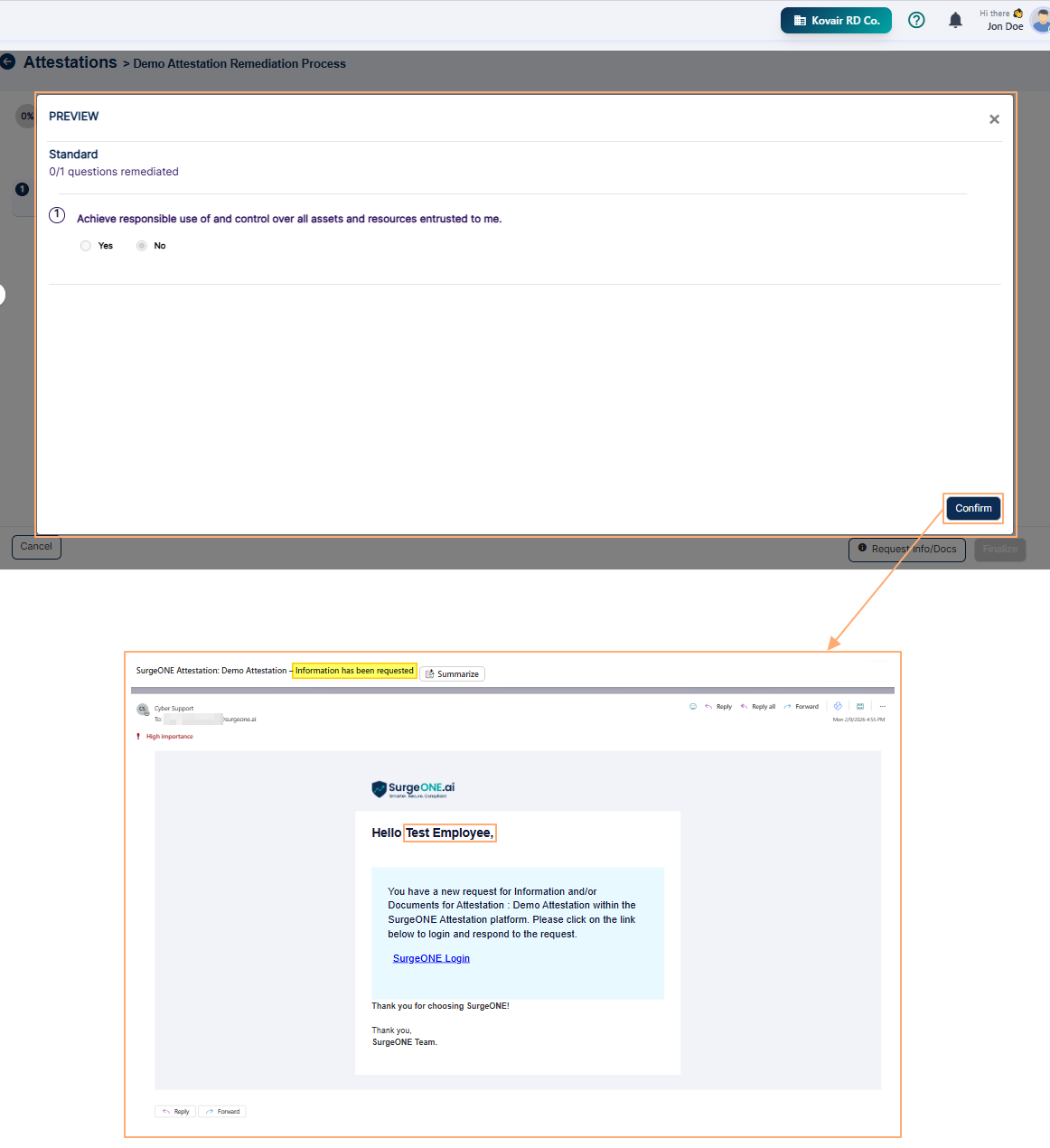 PREVIEW dialog box view