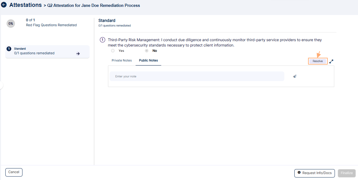 Resolving a flagged response