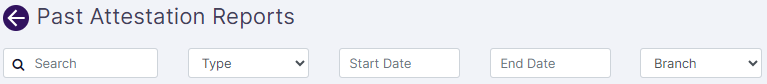 Past Attestation Report filters