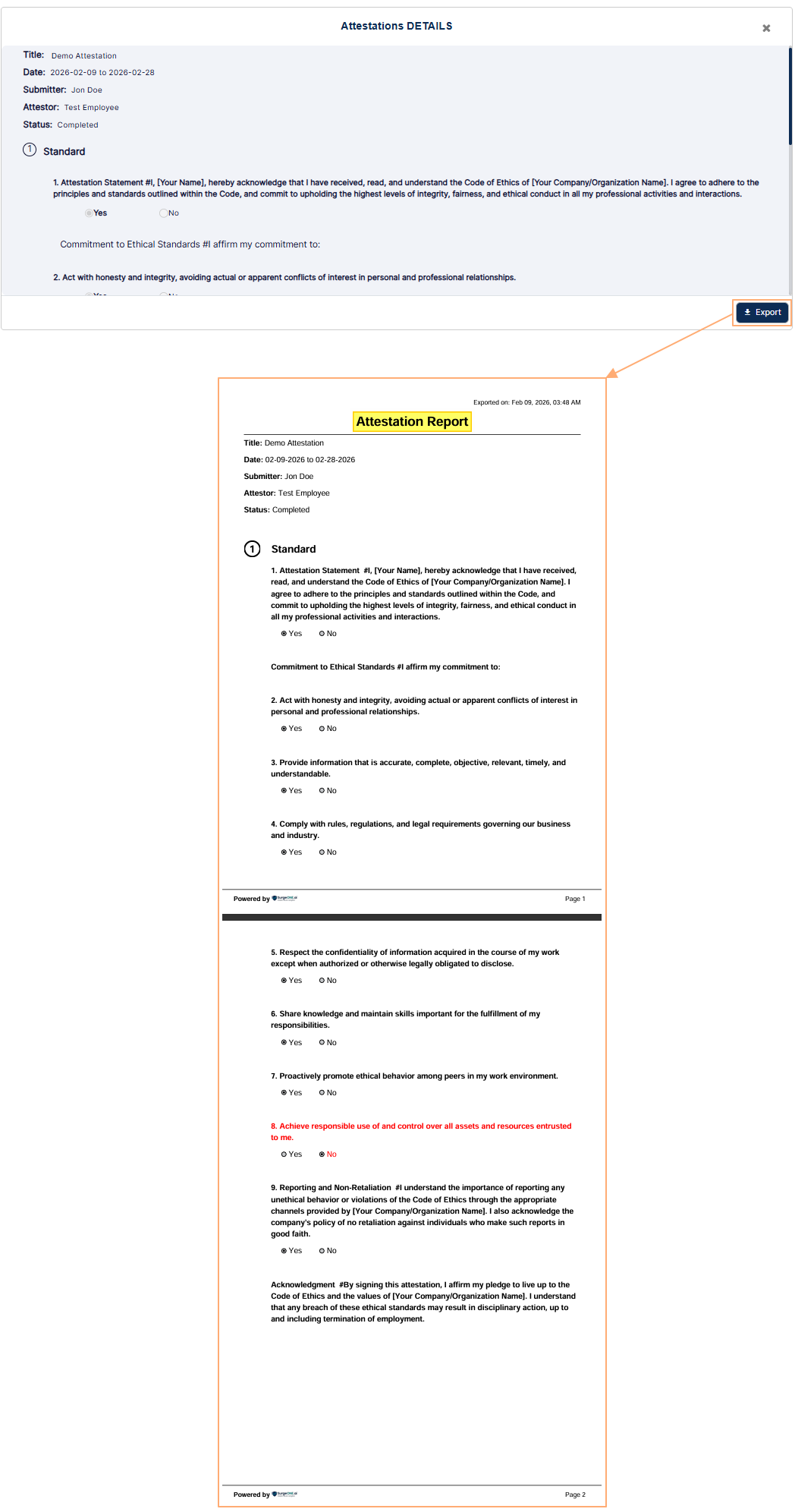 View of the contents of the opened sample pdf file