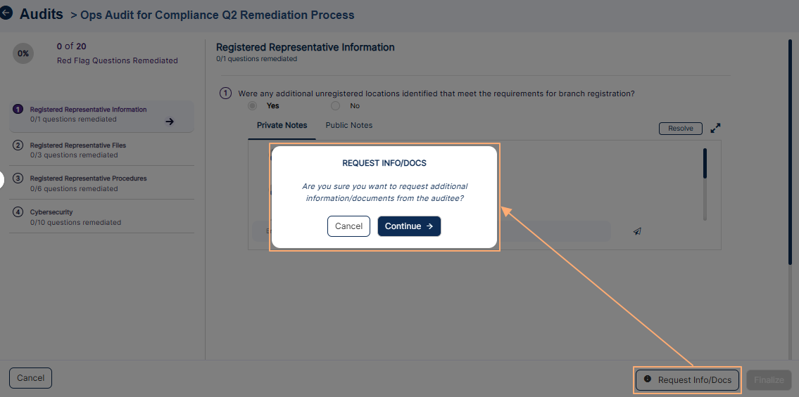 Requesting for additional information or documentation