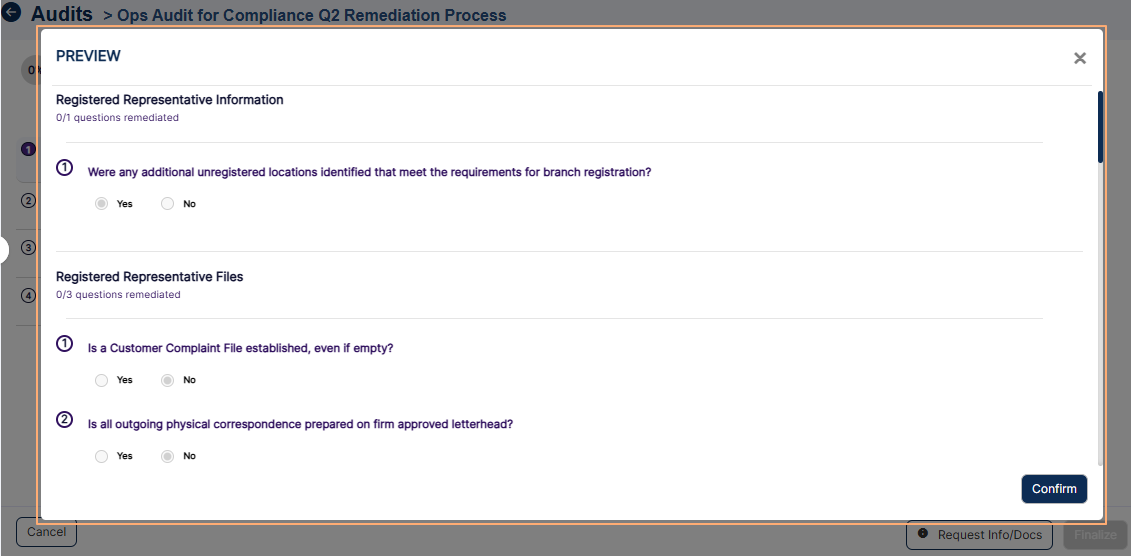 View of Preview dialog box
