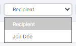 Recipient dropdown