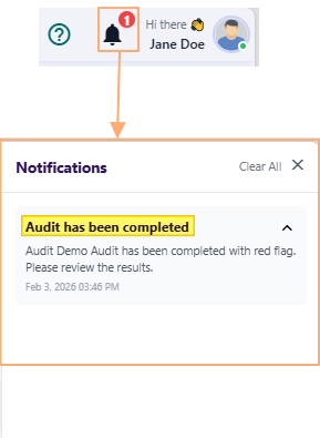 View of success notification
