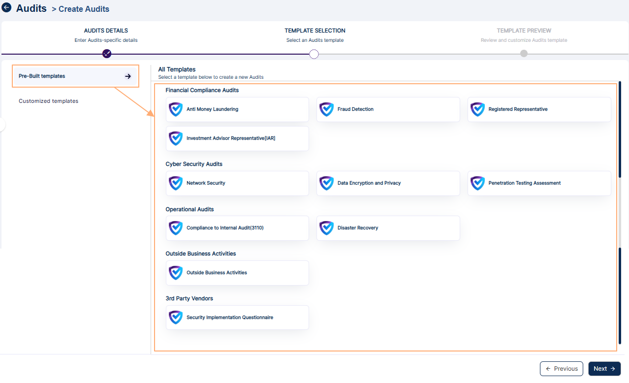 Available Audit Templates