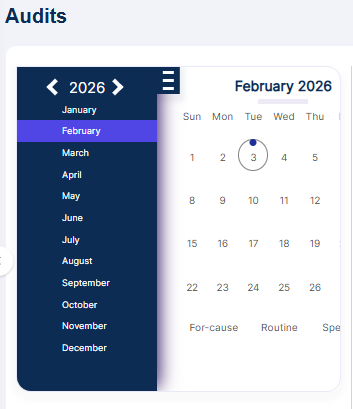Calendar selection view