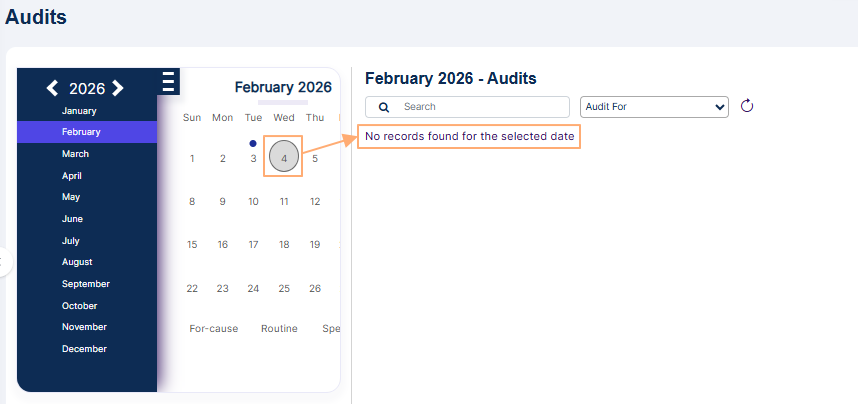 No audit records found for the selected date