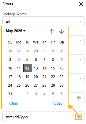 To Date field with calendar picker for end-date selection