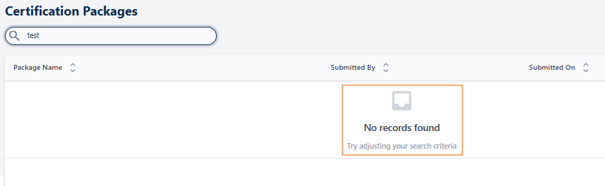 No matching records found