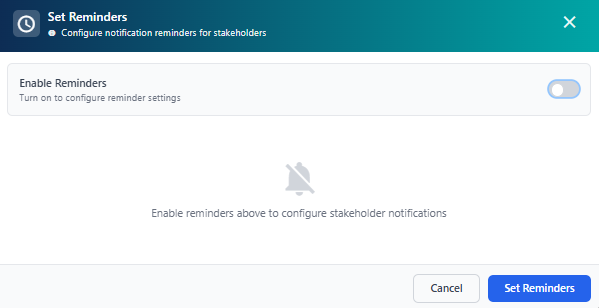 Set Reminders modal window default view after load