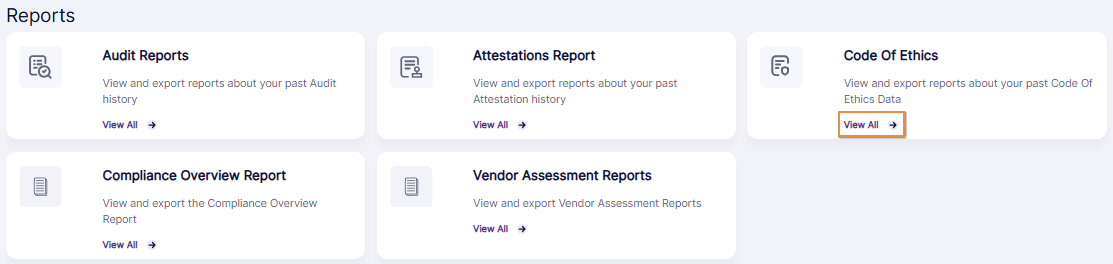View All option of Code of Ethics card
