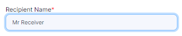Recipient Name field