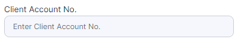 Client Account No. field