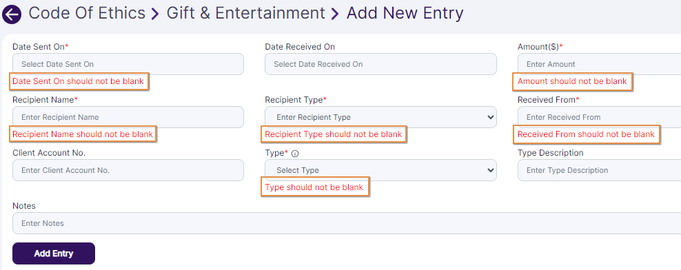Field validation tooltips
