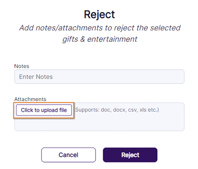 Attachment upload button