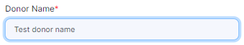 Donor Name field