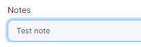 Notes field