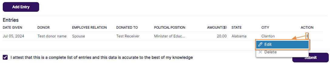 Edit context menu option