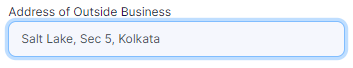 Address of Outside Business field
