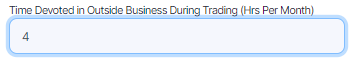 Time Devoted in Outside Business (Hrs Per Month) field