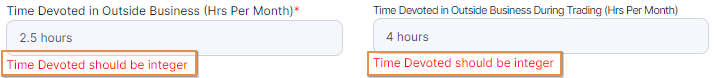 Duration validation tooltip