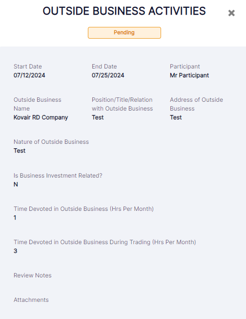 Dialog box loads after clicking on View More context menu option