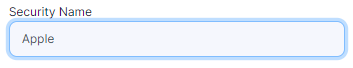 Security Name field