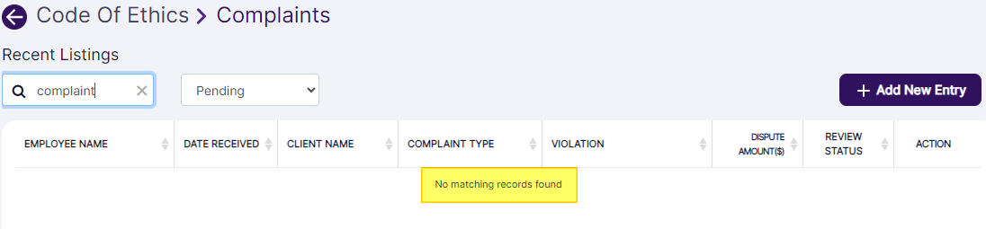 No search results found