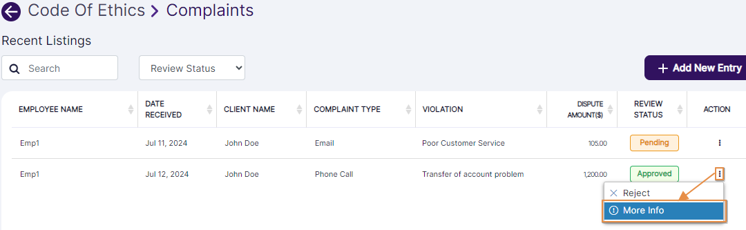 View More context menu option