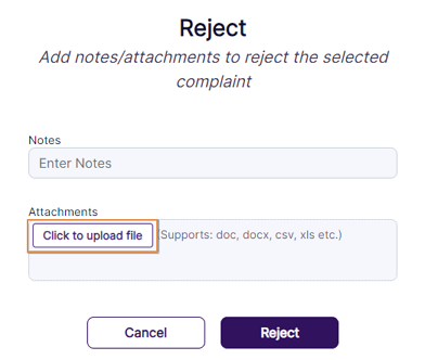 Attachment upload button