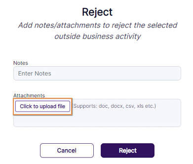 Attachment upload button