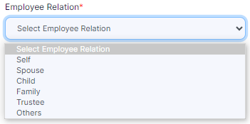 Employee Relation dropdown
