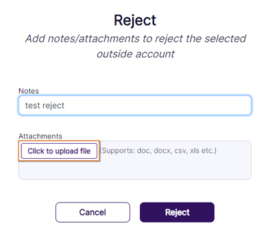 Attachment upload button