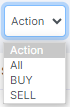Action dropdown options to set filter