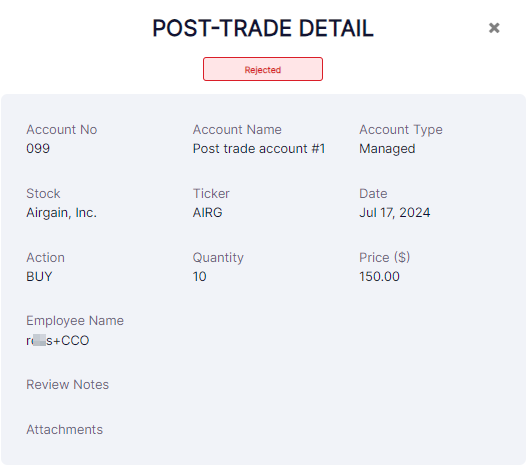 Dialog box loads after clicking on View More context menu option