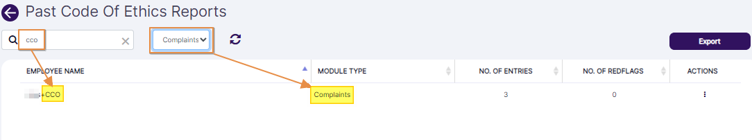 Search results generated