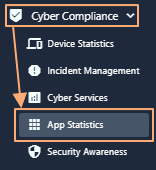 Using the App Statistics menu on the left panel
