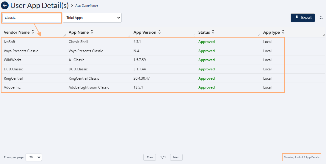 Using the search bar