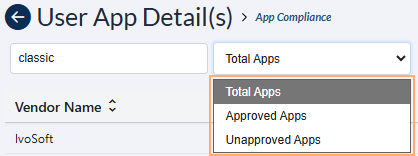 Status selection dropdown filter options