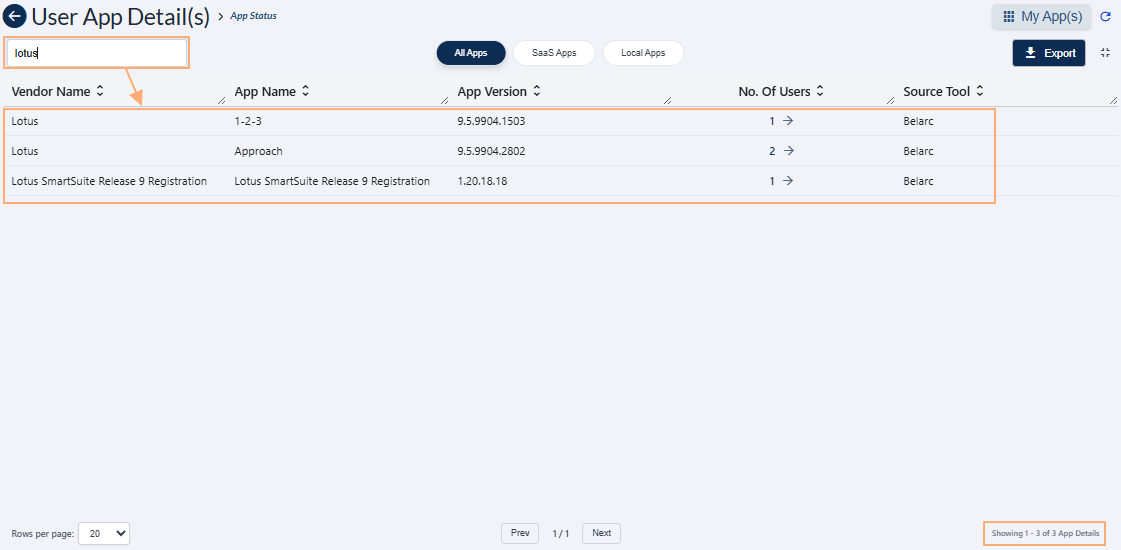 Using the search bar