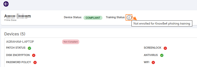 Training Status tooltip