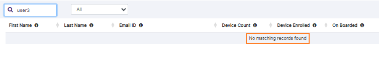 No search results found